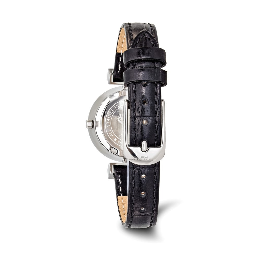 Ladies Charles Hubert Stainless Steel Black Dial Watch