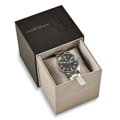 Charles Hubert Stainless Steel Black Dial Watch - 3