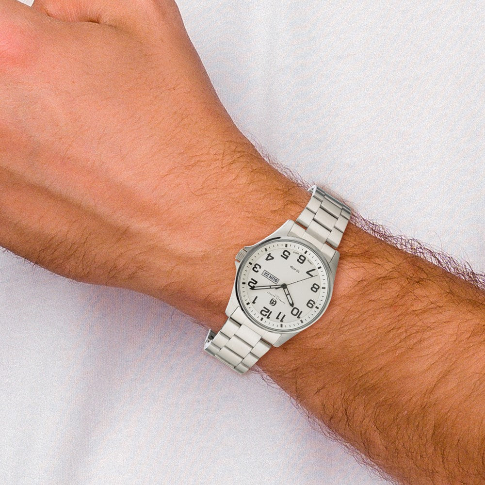 Charles Hubert Stainless Steel White Dial Watch