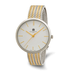 Ladies Charles Hubert Two-tone IP-plated Stainless Steel White Dial Watch