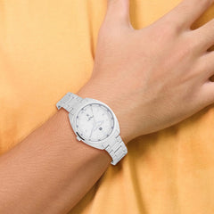 Mens Charles Hubert Stainless Steel Silver-tone Dial Watch