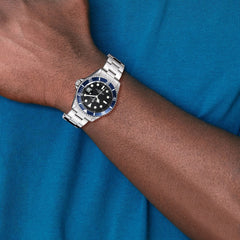 Charles Hubert Stainless Steel Black Dial Watch