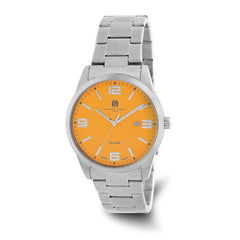 Charles-Hubert Stainless Steel Orange Dial with Date Watch