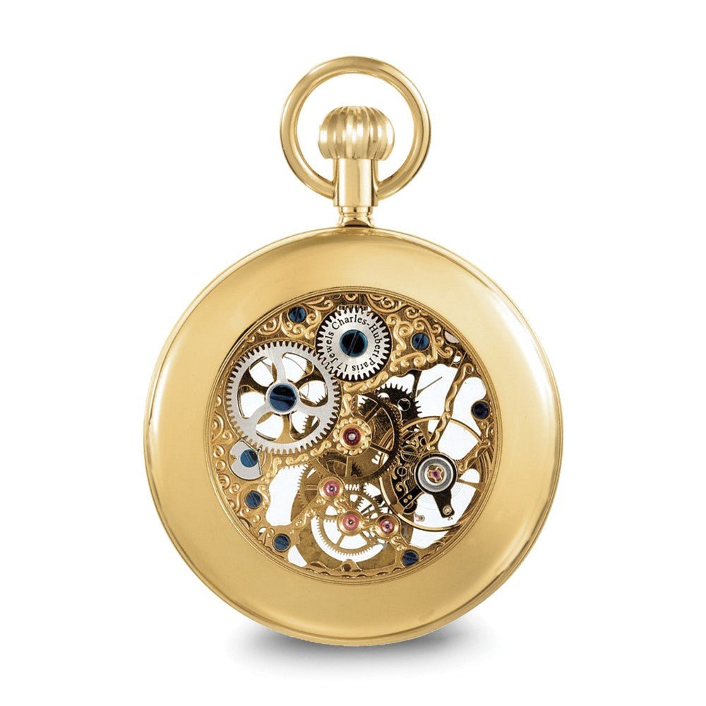 Charles Hubert IP-plated Full Skeleton Dial Pocket Watch