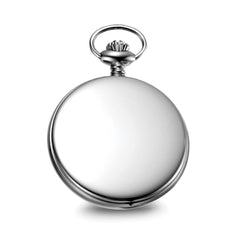 Charles Hubert Solid Stainless Steel White Dial Pocket Watch - 2
