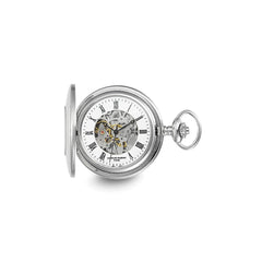 Charles Hubert Solid Stainless Steel White Dial Pocket Watch - 2
