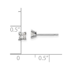14k White Gold AAA Quality Complete Princess Cut Diamond Earring - 5