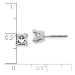 14k White Gold AA Quality Complete Princess Cut Diamond Earrings - 5