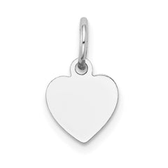 14k White Gold Plain .018 Gauge Engravable Heart Charm - 7