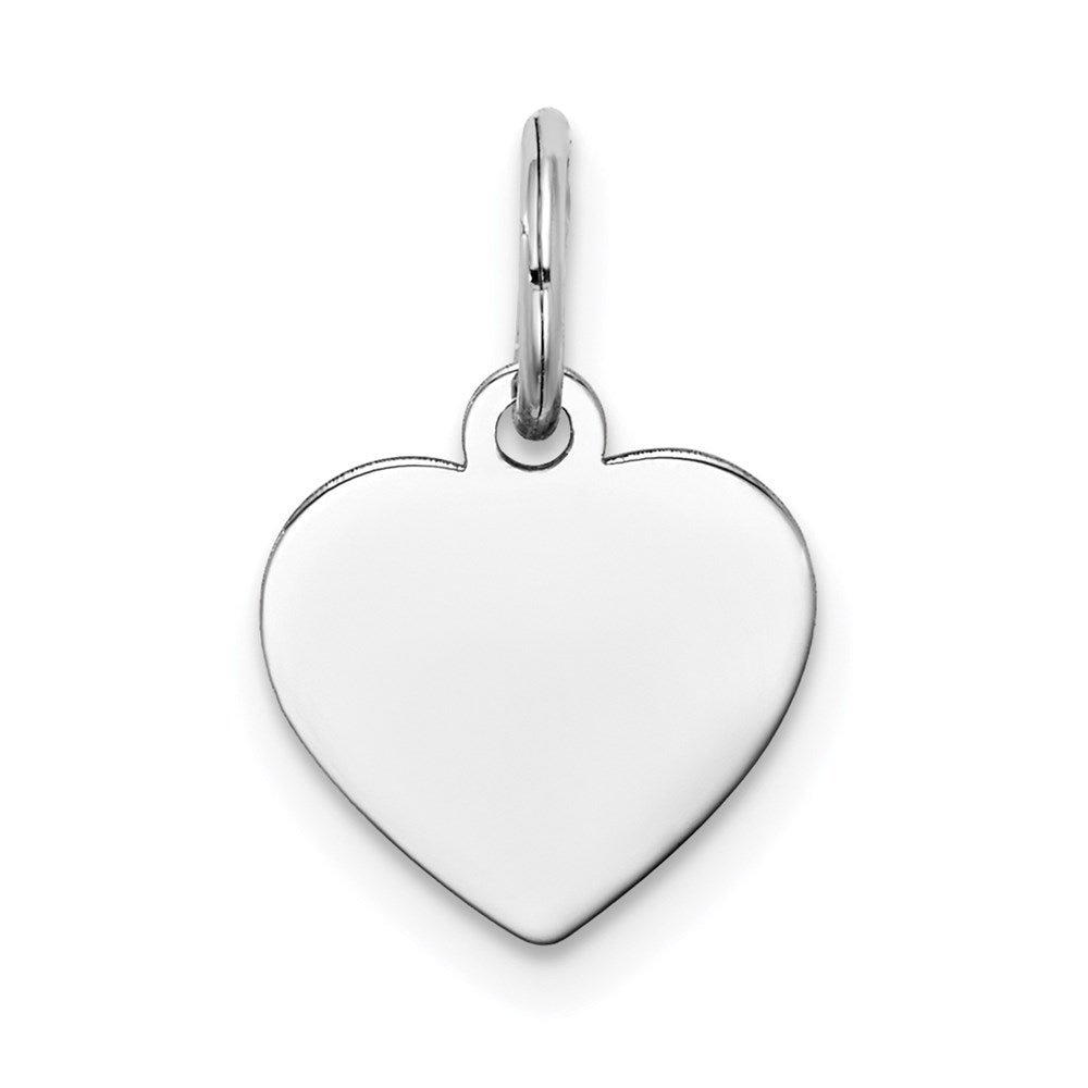 14k White Gold Plain .011 Gauge Engravable Heart Charm - 4