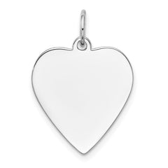 14k White Gold Plain .035 Gauge Engravable Heart Charm - 3