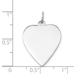 14k White Gold Plain .018 Gauge Engravable Heart Charm - 8