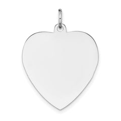 14k White Gold Plain .013 Gauge Engravable Heart Charm - 7