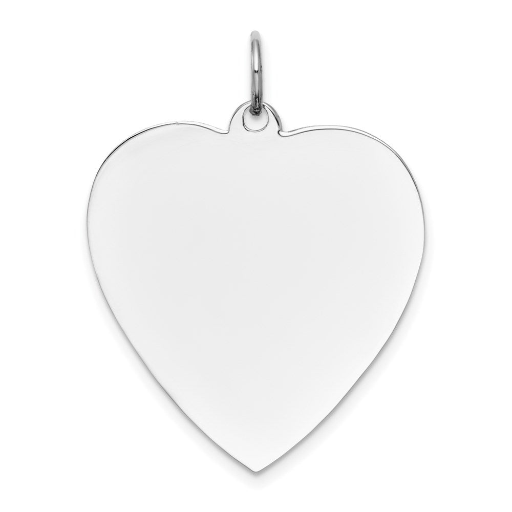 14k White Gold Plain .035 Gauge Engravable Heart Charm - 6