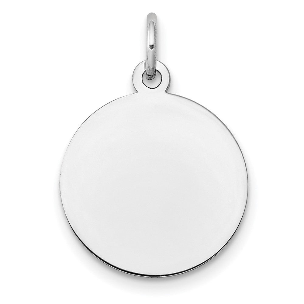 14k White Gold Plain .013 Gauge Round Engravable Disc Charm - 8