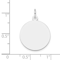 14k White Gold Plain .018 Gauge Round Engravable Disc Charm - 5