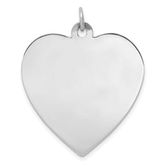 14k White Gold Plain .018 Gauge Engravable Heart Disc Charm