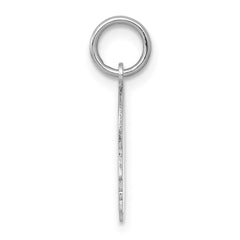 14k White Plain Small.009 Depth Facing Right Engravable Boy Charm
