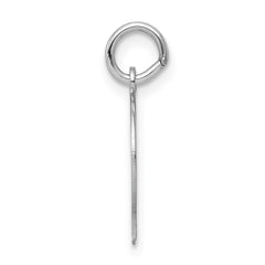 14k White Plain Small.011 Depth Facing Left Engravable Boy Charm