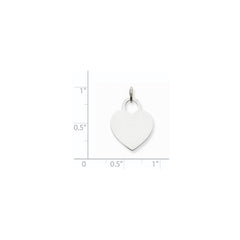 14k White Gold Medium Engravable Heart - 4