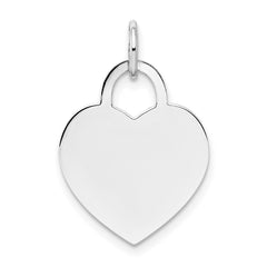 14k White Gold Medium Engravable Heart - 5
