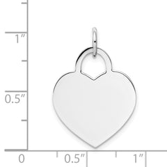 14k White Gold Large Engravable Heart - 4