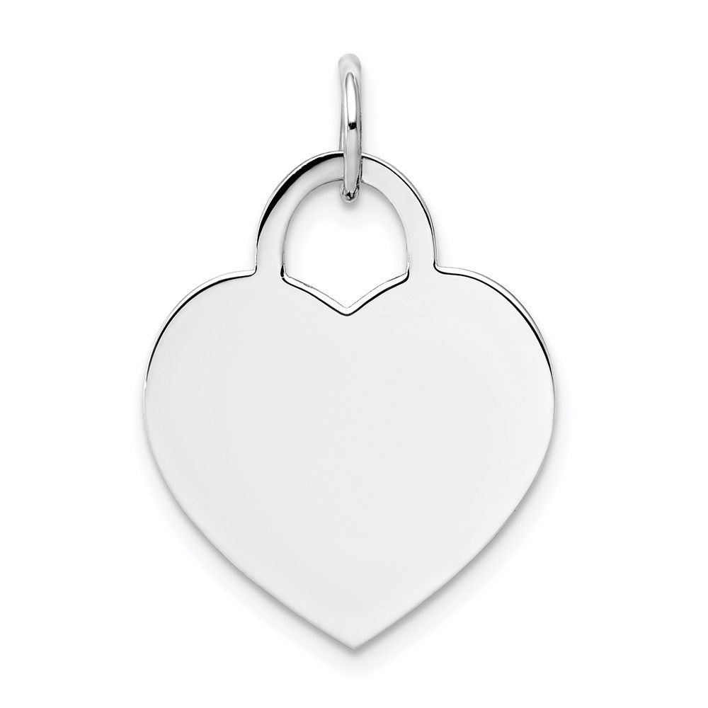 14k White Gold Large Engravable Heart - 4