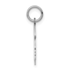 14k White Plain Medium.018 Depth Facing Right Engravable Girl Charm - 2