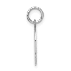 14k White Plain Medium.013 Depth Facing Left Engravable Girl Charm - 2