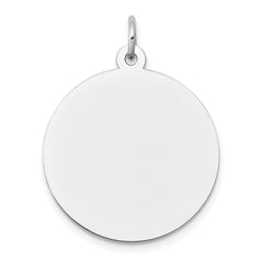 14K White Gold Round Disc Charm - 12