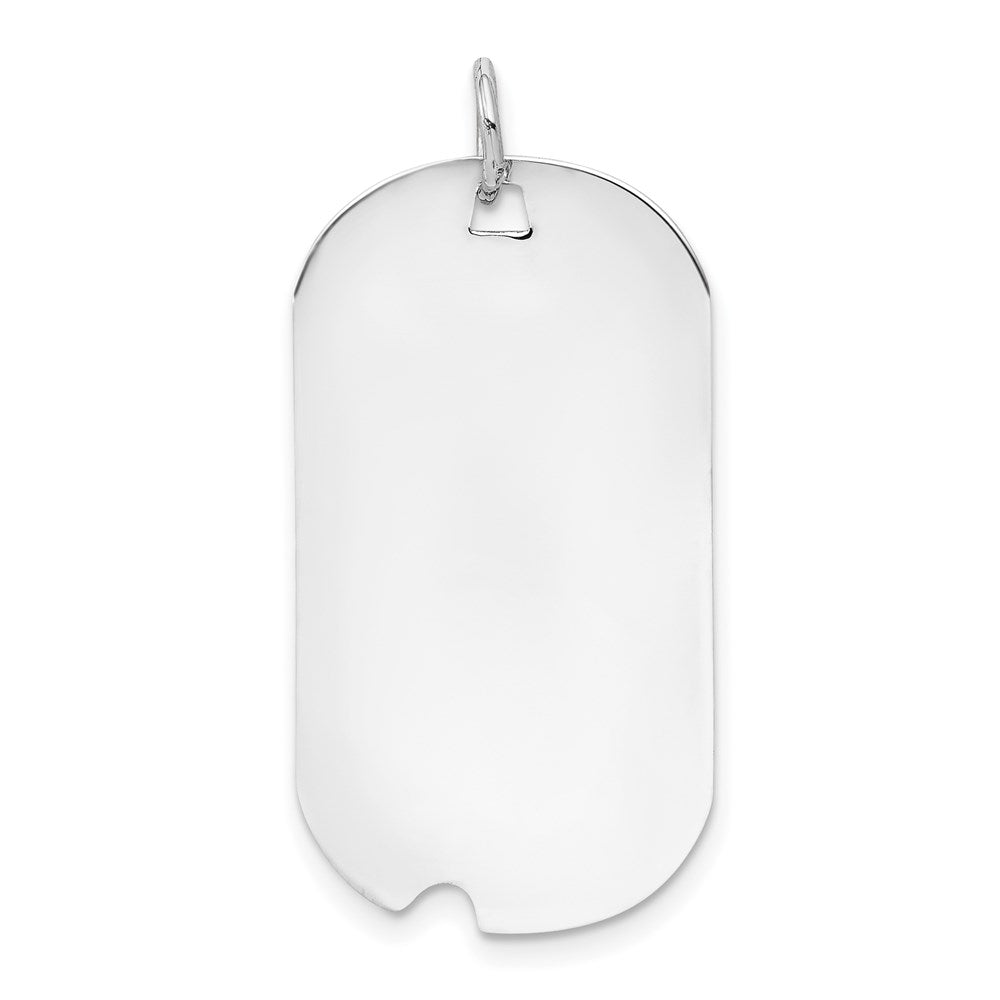 14k White Gold Plain .013 Gauge Engravable Dog Tag w/Notch Disc - 3