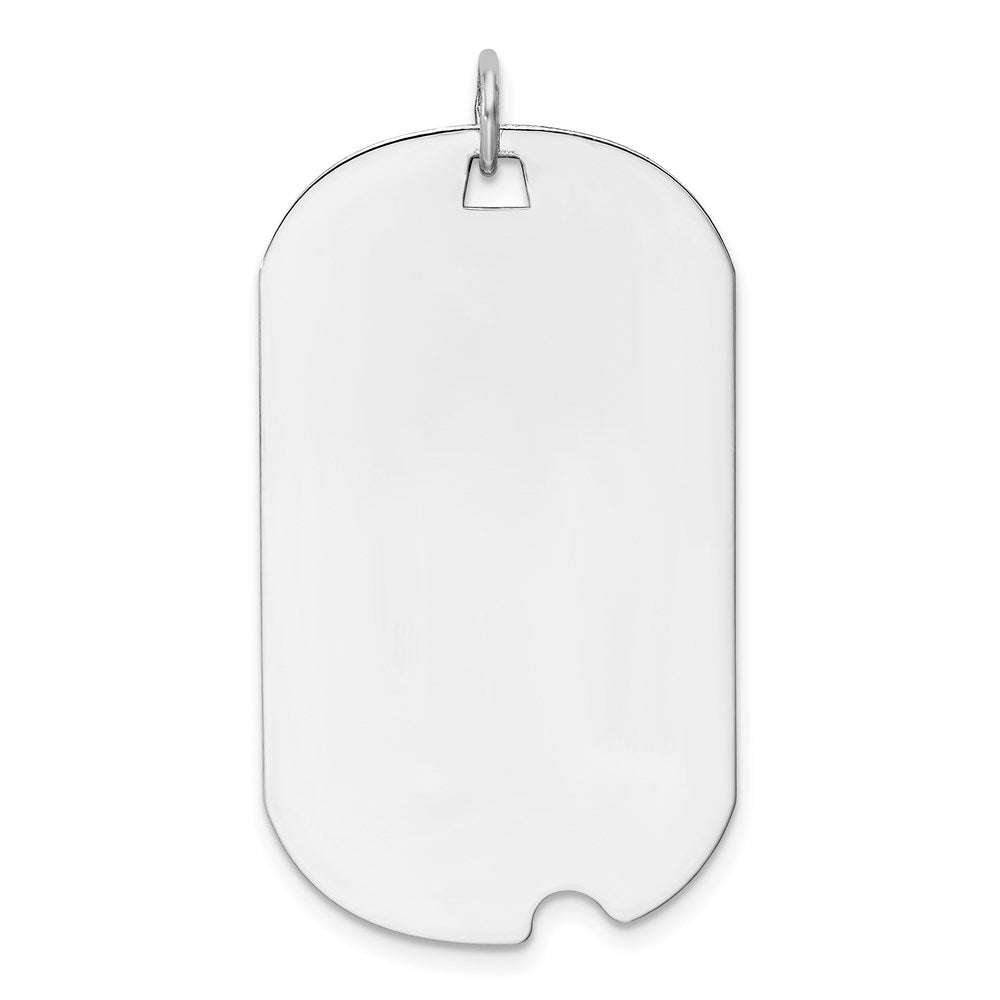 14k White Gold Plain .018 Gauge Engravable Dog Tag w/Notch Disc - 3