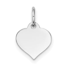 14K White Gold Heart Disc Charm - 24