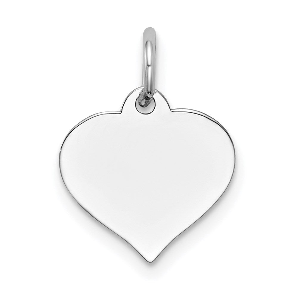 14K White Gold Heart Disc Charm - 27