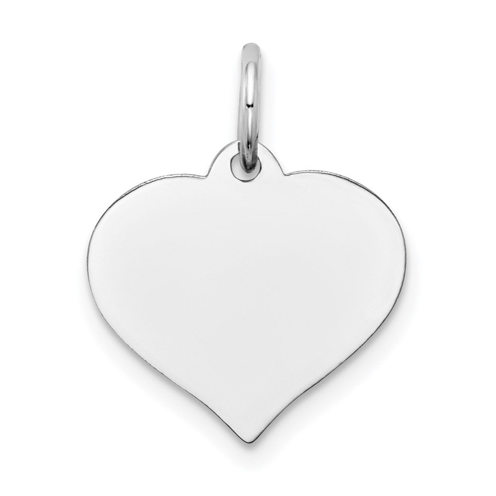 14K White Gold Heart Disc Charm - 3