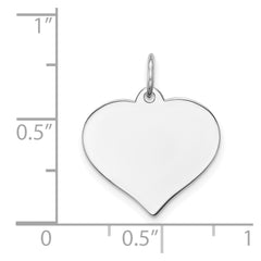 14K White Gold Heart Disc Charm - 28