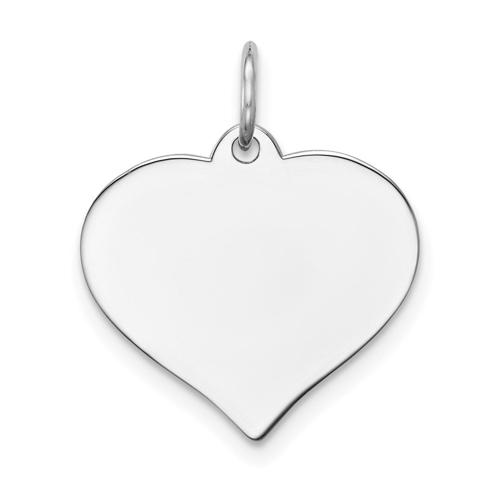 14K White Gold Heart Disc Charm - 28