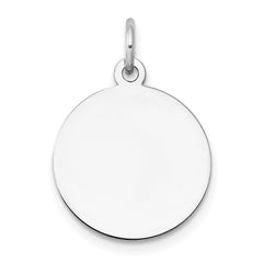 14k White Gold Plain .027 Gauge Circular Engravable Disc Charm