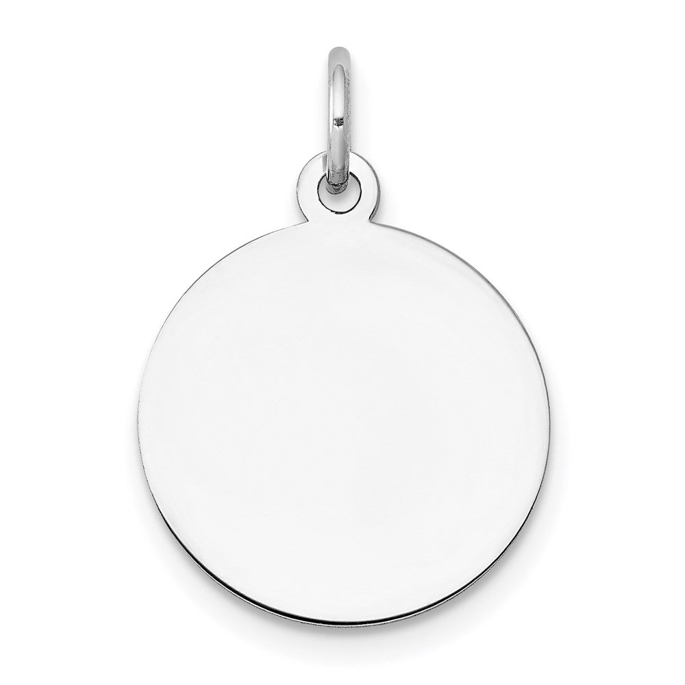 14k White Gold Plain .011 Gauge Circular Engravable Disc Charm