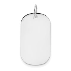 14k White Gold Plain .018 Gauge Engraveable Dog Tag Disc Charm - 3