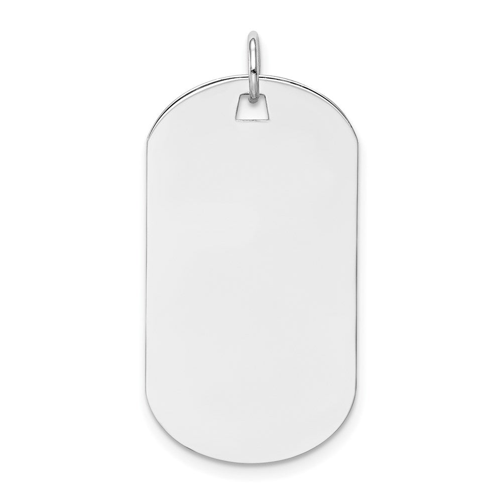 14k White Gold Plain .013 Gauge Engraveable Dog Tag Disc Charm - 3
