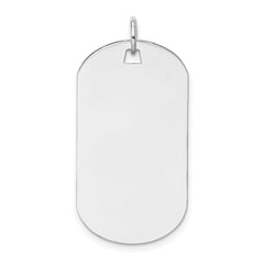 14k White Gold Plain .013 Gauge Engraveable Dog Tag Disc Charm - 3