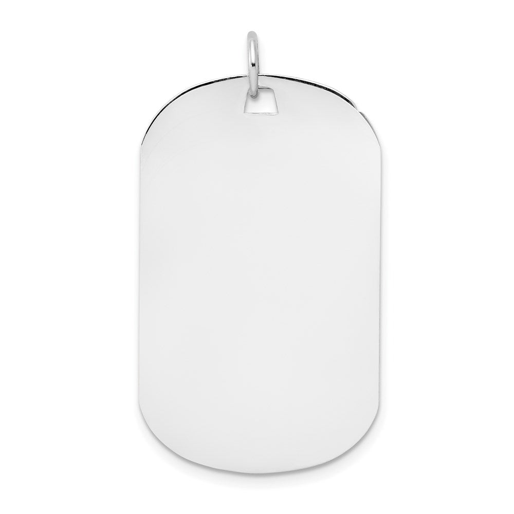 14k White Gold Plain .027 Gauge Engraveable Dog Tag Disc Charm - 2