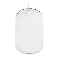 14k White Gold Plain .027 Gauge Engraveable Dog Tag Disc Charm - 2
