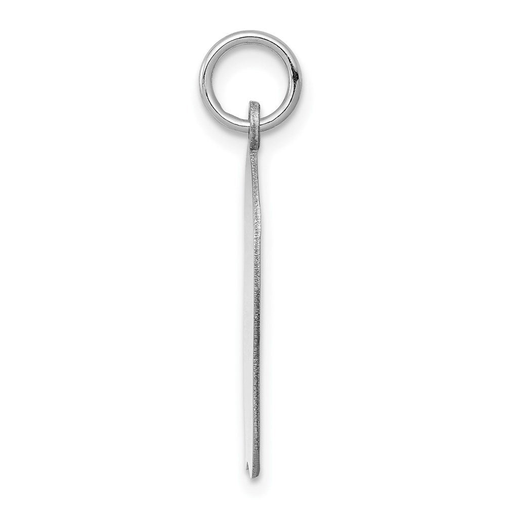 14k White Plain Medium.011 Depth Facing Left Engravable Girl Charm