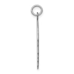 14k White Plain Large.011 Depth Facing Right Engravable Boy Charm