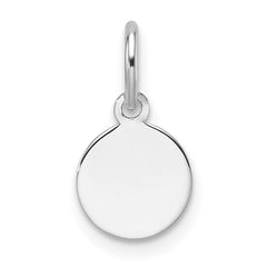 14k White Gold Plain .027 Gauge Round Engravable Disc Charm - 5