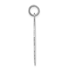 14k White Plain Large.013 Depth Facing Left Engravable Boy Charm