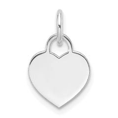 14k White Gold Small Engravable Heart - 6