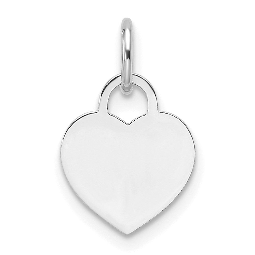 14k White Gold Small Engravable Heart - 8
